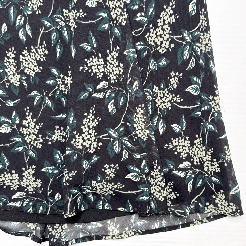 Madewell Marguerite Dress Floral Long‎ Sleeve Mini Womens Size 00 Black Green - Picture 8 of 8